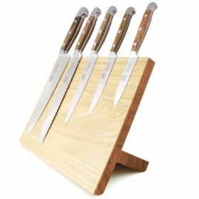 Magnetische Messertafel Güde – geölte Eiche – Nr. E380 – mit Messern Serie Alpha Fasseiche