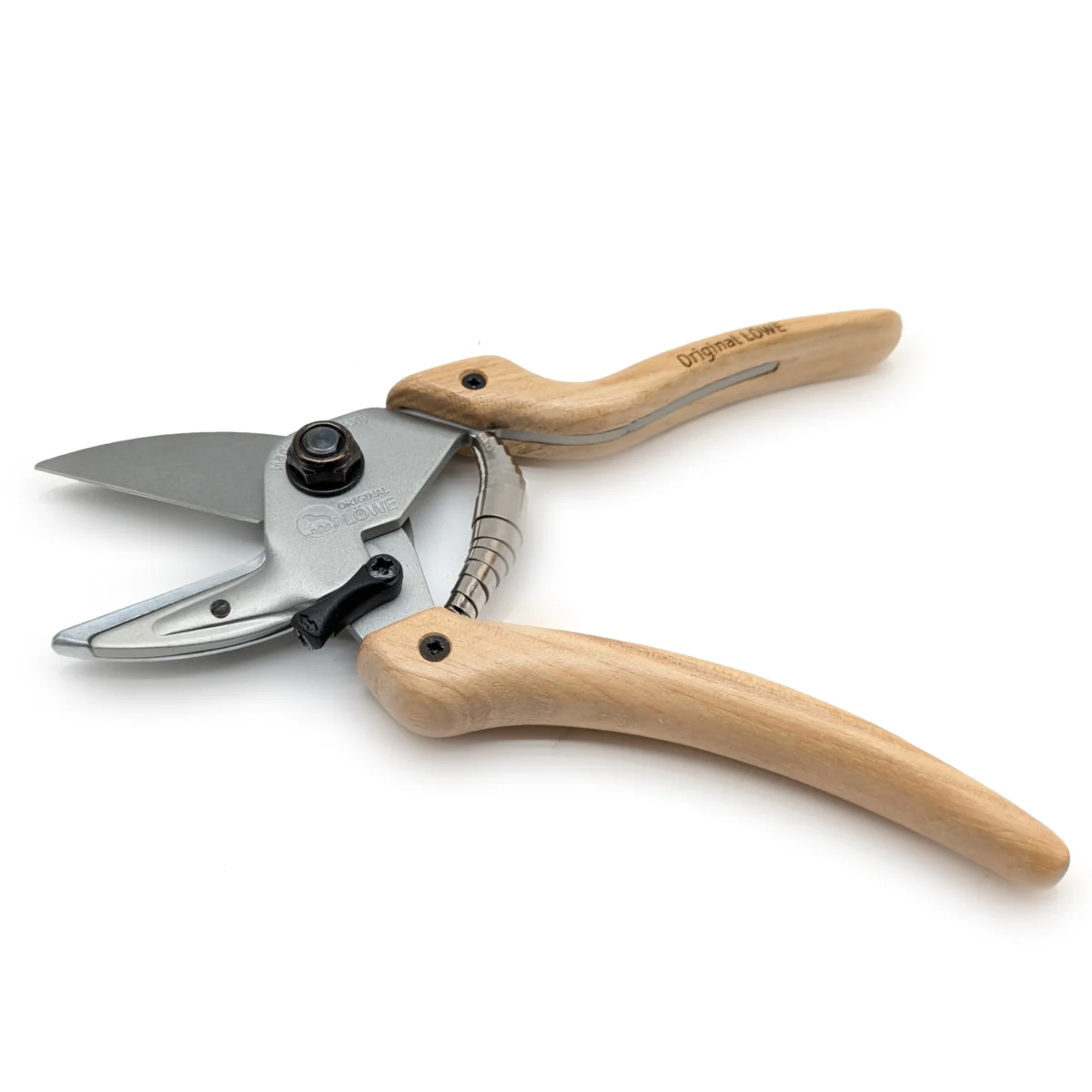 Gartenschere Holzgriffe Hickory nach innen geschwungener Griff