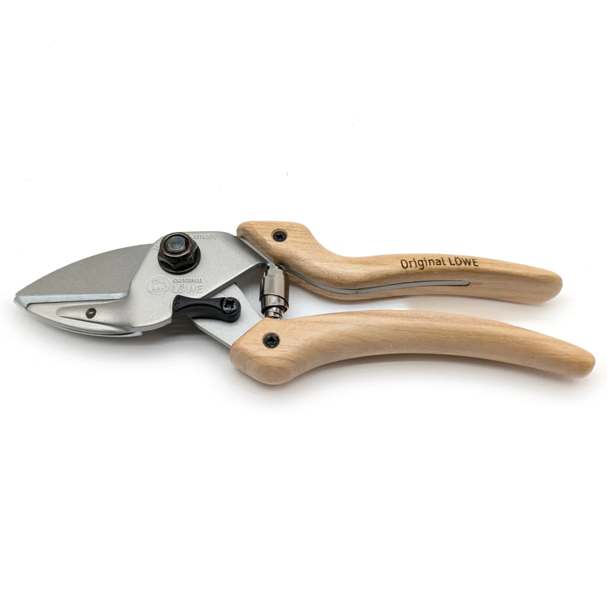 Gartenschere Holzgriffe Hickory nach innen geschwungener Griff